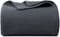 100% Cotton Waffle Weave Blanket, King Size 90 x 108 Inches, 300 GSM