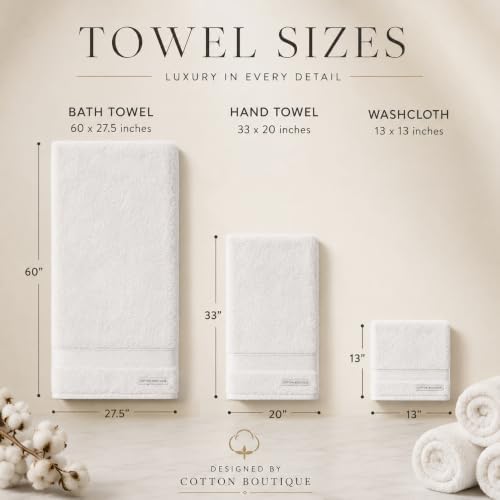 100% Egyptian Cotton Towel Set, 600 GSM, Double Twisted Yarns, Ultra