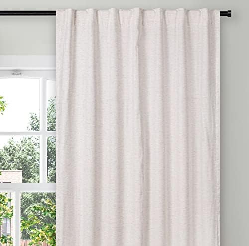 Bedding Craft Natural Linen Blend Curtains 50x72 Inch, Set of 2