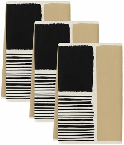 Beige Kitchen Towels Set of 3, Absorbent Dish Towels for Kitchen