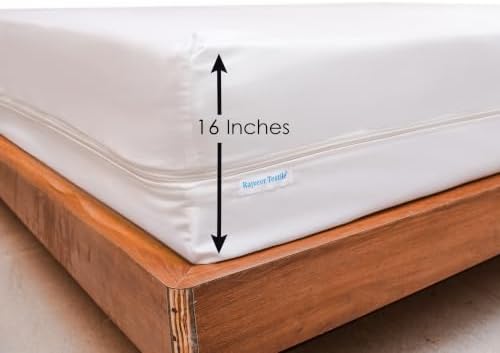 Queen Size Microfiber Zipper Fitted Sheet 16" Deep Pocket- Taupe