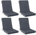 Summsun 4-Pack High Back Outdoor Chair Cushions, 20 x 20 Inch, Dark