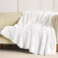 Extra Soft Faux Fur Throw Blanket 50"x60" - Reversible Fluffy Shaggy