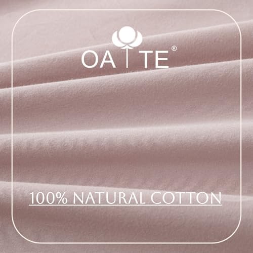 OAITE Duvet Cover Set 100% Washed Cotton Solid 3pcs