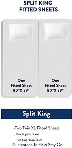 American Linen Adjustable King Bed Sheets 5 PCs Ivory Solid Egyptian