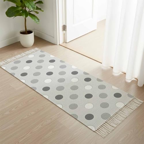 Simple Pot Dots Hallway Runner Rug 2'x5', Modern Minimalist Dots