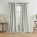 KEQIAOSUOCAI Greyish Beige Blackout Curtains 108 Inches Long 2 Panels