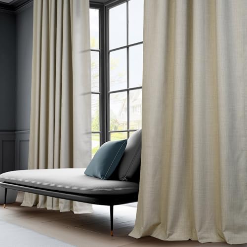 HPD Half Price Drapes Vienna Basic Linen 100% Blackout Curtains for