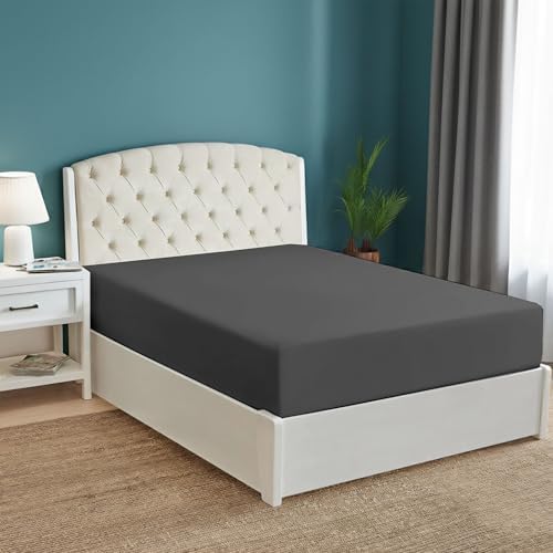 Egyptian Cotton Fitted Sheet King Size 16 Inch Deep - Dark Grey