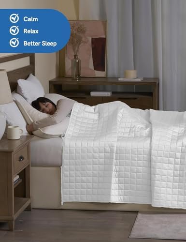 YnM Cooling Weighted Blanket for Adults, 10lbs Heavy Bed Throw for One