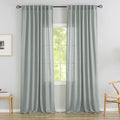 DONREN 94 Inch Long Linen Back Tab Hook Belt Loop Privacy Semi Sheer