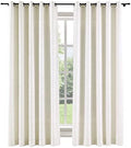 ChadMade Faux Linen Grommet Curtain 63 Inches Long Drape with Blackout