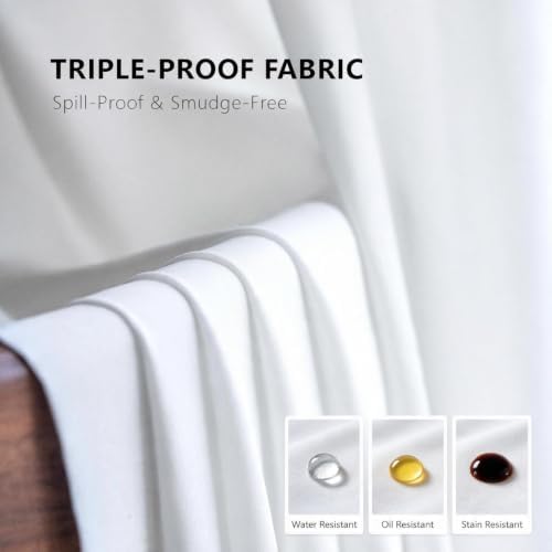 Non-See-Through White Privacy Sheer Curtains 108 Inch Long 2 Panels