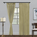 Fcosie Linen Textured Curtains Blackout Curtains 96 Inches Long, Pinch