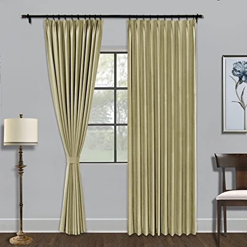 Fcosie Linen Textured Curtains Blackout Curtains 96 Inches Long, Pinch