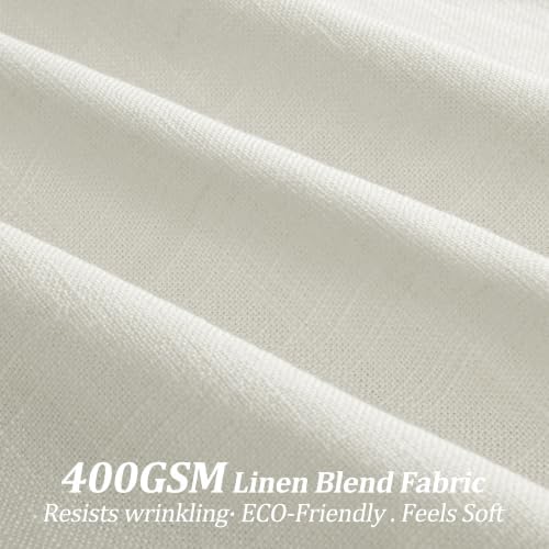Pinch Pleated Linen Curtains 96 Inch, 2 Panels Premium 400GSM Memory