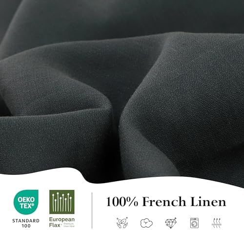 Linen World 100% Linen Tablecloth,Grey Tablecloth 120" x 60"