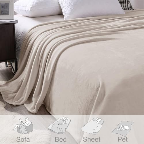 Exclusivo Mezcla Soft Fleece Blanket Cal King Size for Bed, Camel