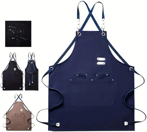 2pcs Aprons With Pockets Cotton Enrich Durable Large Waterproof For
