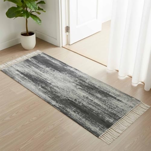 Vintage Abstract Hallway Runner Rug 2'x5', Minimalist Texture Art