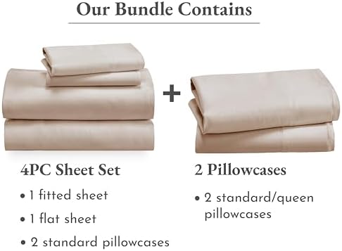 California Design Den 6 Piece Full Size Sheet Set with 4 Pillowcases