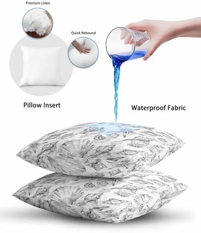 Outdoor Pillow Covers with Inserts,Summer Beach Starfish Waterproof