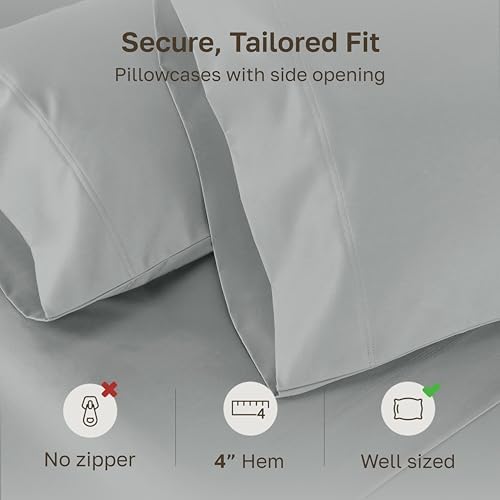 California Design Den 800 Thread Count 2-Pack Queen Pillow Case, Light