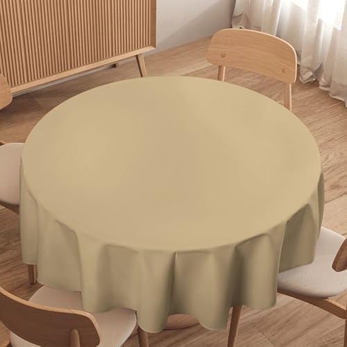 Beige Plain Solid Color Tablecloth Washable Dinng Table Covers
