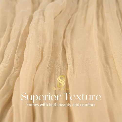12 Pack Beige Cheesecloth Table Runner 17x108 Inches Boho Home Decor