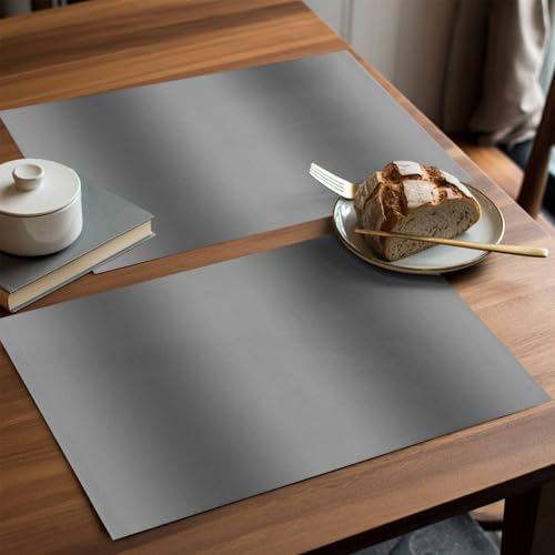 Gray Gradient Placemats Set of 8, Abstract Texture Modern Simple