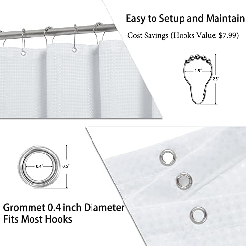 Naturoom Shower Curtain 72 inches Long 6FT for Bathroom 1 Panel Grey