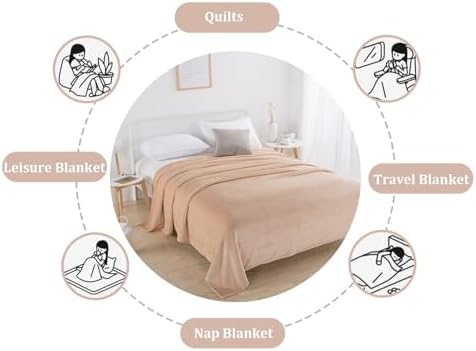 Solid Flannel Fleece Blanket,Plush Throw Fuzzy Lightweight Microfiber