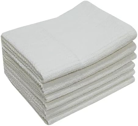 SEDLAV Solid White Bar Mop Kitchen Towel Set: 6-Piece Kitchen Towels