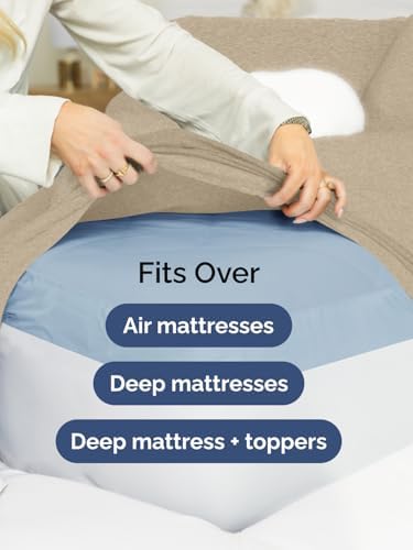 Extra Deep King Sheet Set - 4 Piece Breathable & Cooling - Heathered