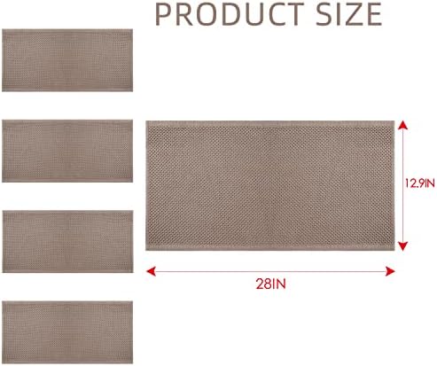 BALCONY & FALCON Kitchen Towels 4 Pack, Cotton Waffle Dish Towels, Tan