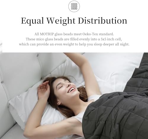 MOTRIP Adults Weighted Blanket 20 Pounds Queen Size, Cooling Blanket