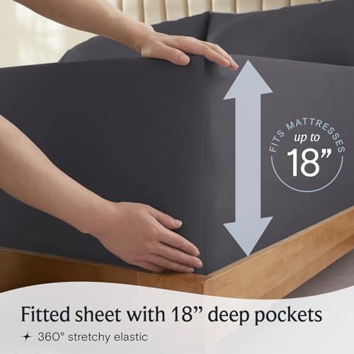LuxClub 6 PC King Size Sheet Set Sheets Deep Pockets 18" Eco Friendly