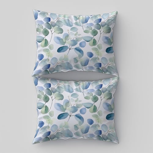 Duvet Cover King, Minimalist Scandinavian Plant Eucalyptus Leaves