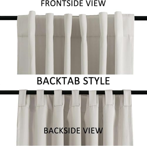 Turquoize Ivory Blackout Curtains 96 Inch Insulated Thermal White