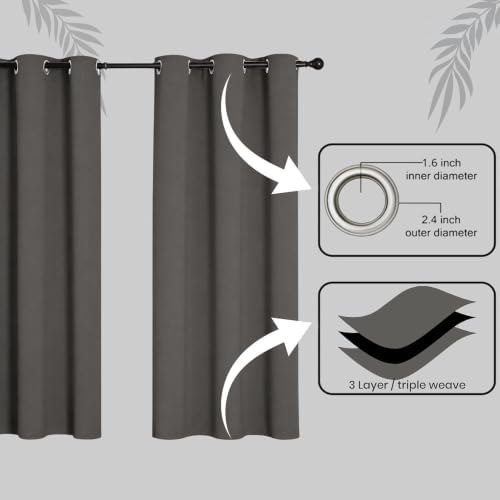 Blackout Curtains Room Darkening Thermal Insulated Blackout Grommet