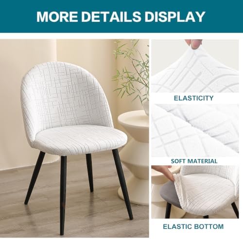 KRFOONN Dining Room Chair Covers Set of 4 Curved Back Chair Cover