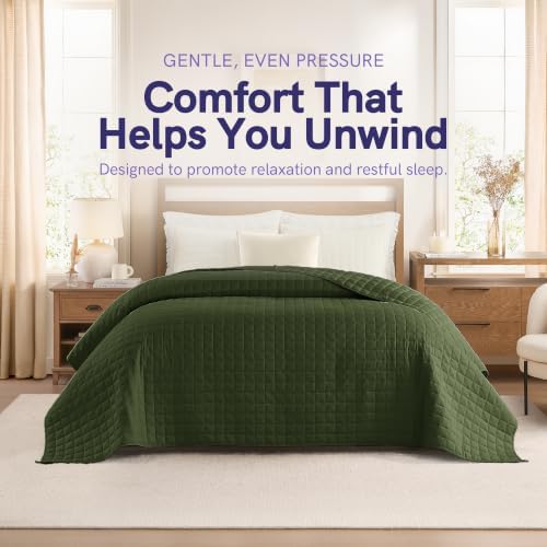 YnM 10lbs Weighted Blanket for Adults,Cotton Heavy Bed Throw Blanket
