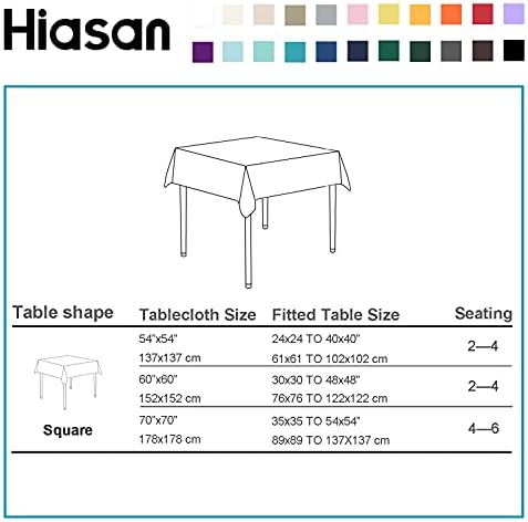 Hiasan Grey Square Tablecloth, 70 x 70 Inch, 1 Pack
