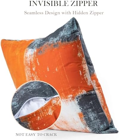 Burnt Orange Throw Pillow Covers 20x20 Set of 4 Decorative Cushion