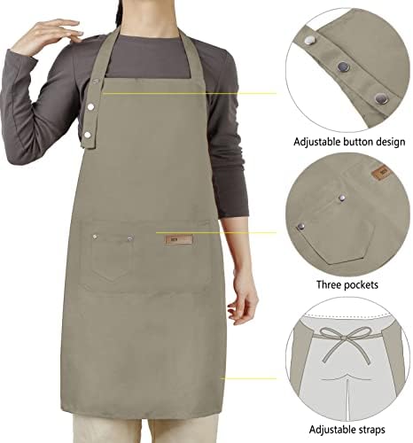 Hongsome Adjustable Button Apron for Women Men Artist Painting Pottery