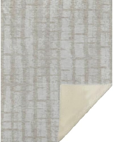 Addison Rugs ASB872 Taupe 50" x 70" Oversized Sherpa Throw Blanket
