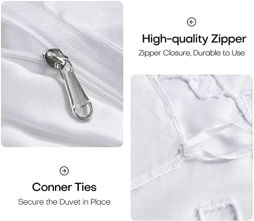 Ivory Duvet Covers Twin Size Brushed Microfiber Soft Light-Weight