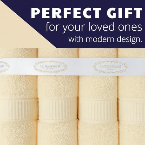 LA HAMMAM 6 Piece Towel Set - 2 Bath Towels, 2 Hand Towels, 2