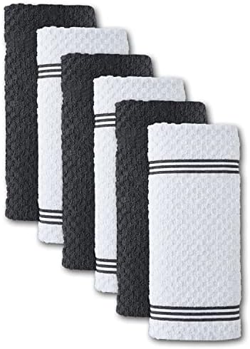 Infinitee Xclusives Pack of 4 Grey Bath Towels + Pack of 6 Kitchen