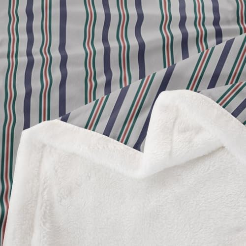 Erosebridal Gray Stripes Fleece Blanket Twin 60x80 Inch | Men Women
